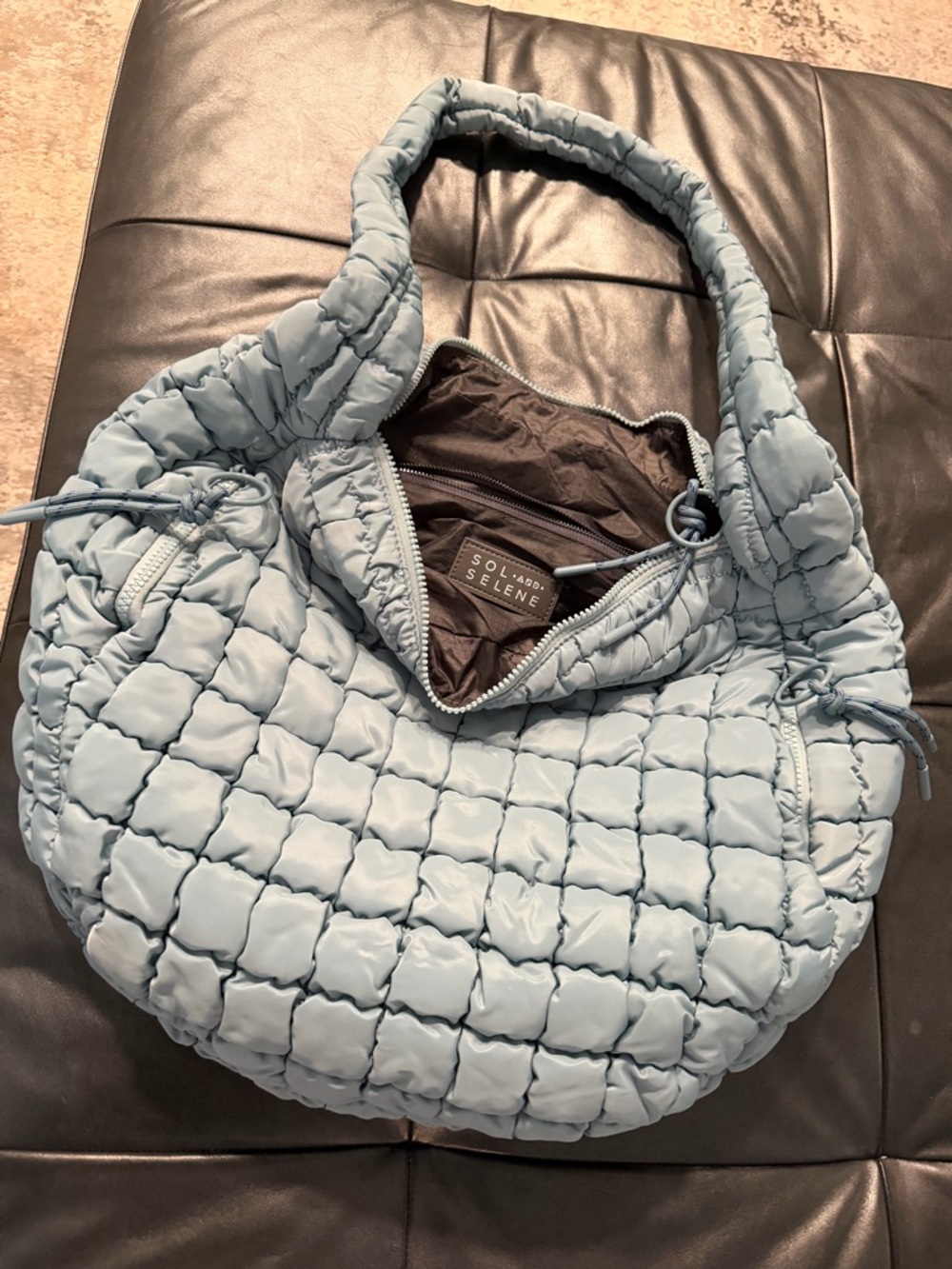 Sol & Selene Quilted Light Blue Shoulder Bag